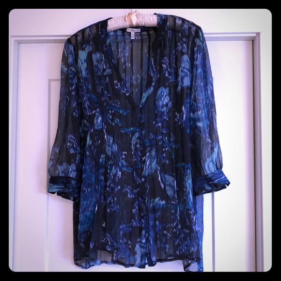 Joie Anthropologie Flowy Floral silk blouse size M - Picture 2 of 7